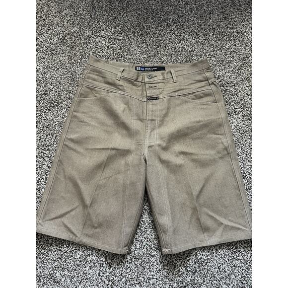 Vintage 90s Marithe Francois Girbaud Mens 38x11.5 Baggy Denim Shorts Khaki - Picture 3 of 10